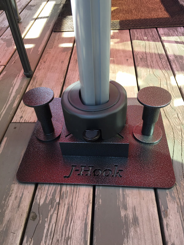 j&c brands patio umbrella holder J-Hook Cantilever Umbrella Base